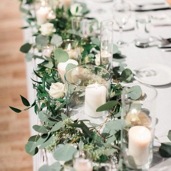 candles and garland table flowers mudgee wedding florist