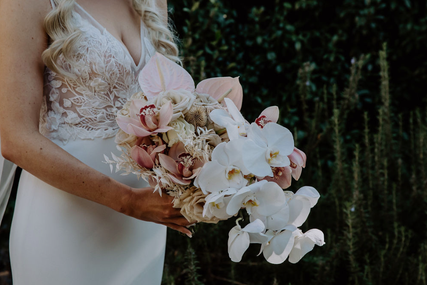 The boho wedding bouquet by Mudgee Monkey florist. At Lowes wines