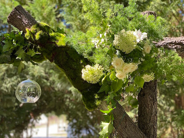 hanging candles on this fairy arbour by Mudgee monkey florist and events